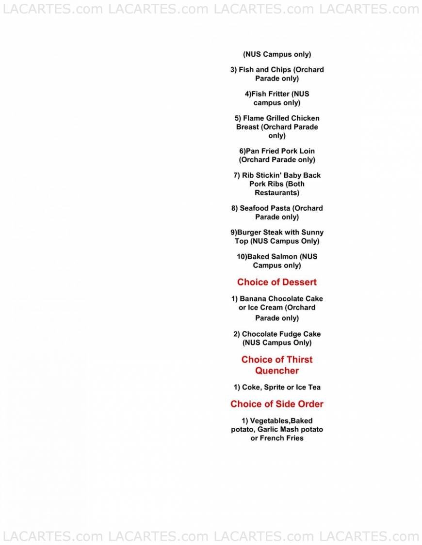  Pricelists of Black Angus Steakhouse @ Orchard Parade Hotel 1 Tanglin Road - Photo 8 of 8