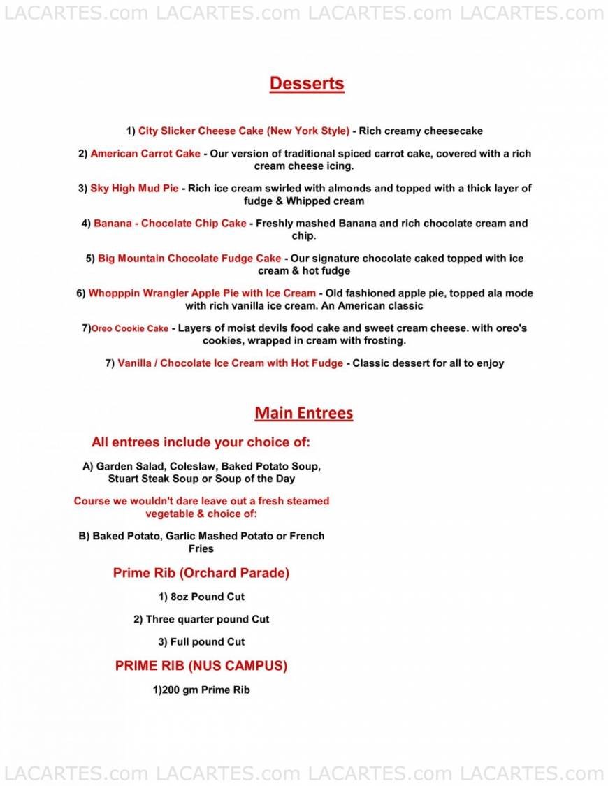  Pricelists of Black Angus Steakhouse @ NUS Bukit Timah Campus, Faculty of Law  D Cluny Road  - Photo 1 of 6