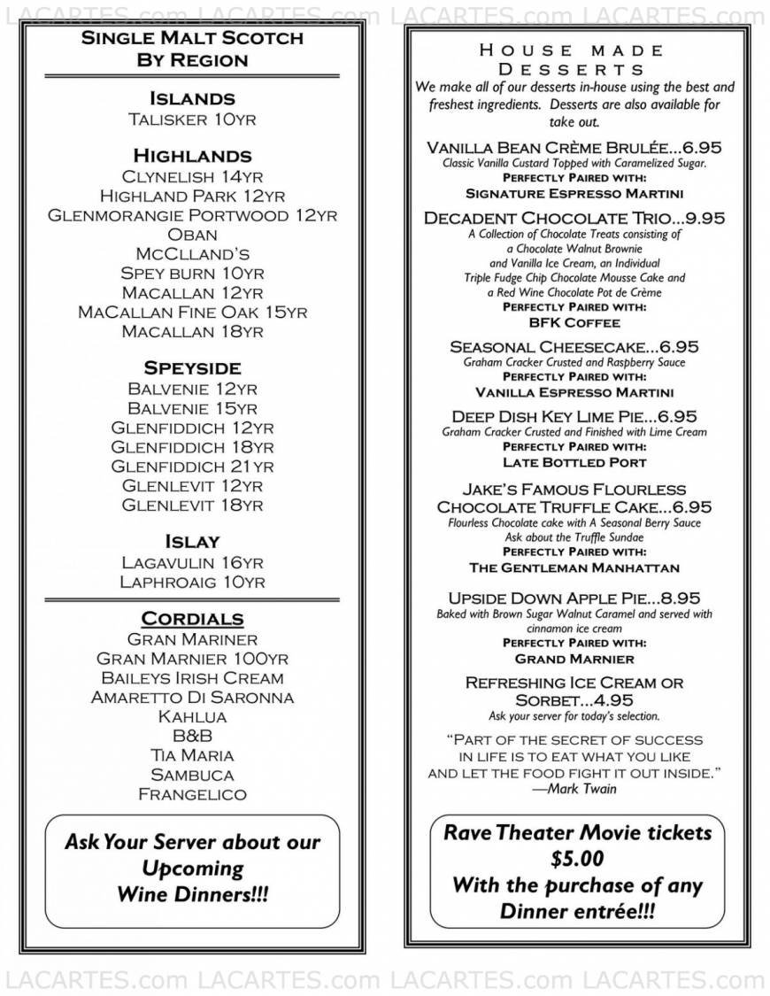  Pricelists of MCCORMICK & SCHMICK'S SEAFOOD RESTAURANT 719 Shades Creek Pkwy. - Photo 3 of 7
