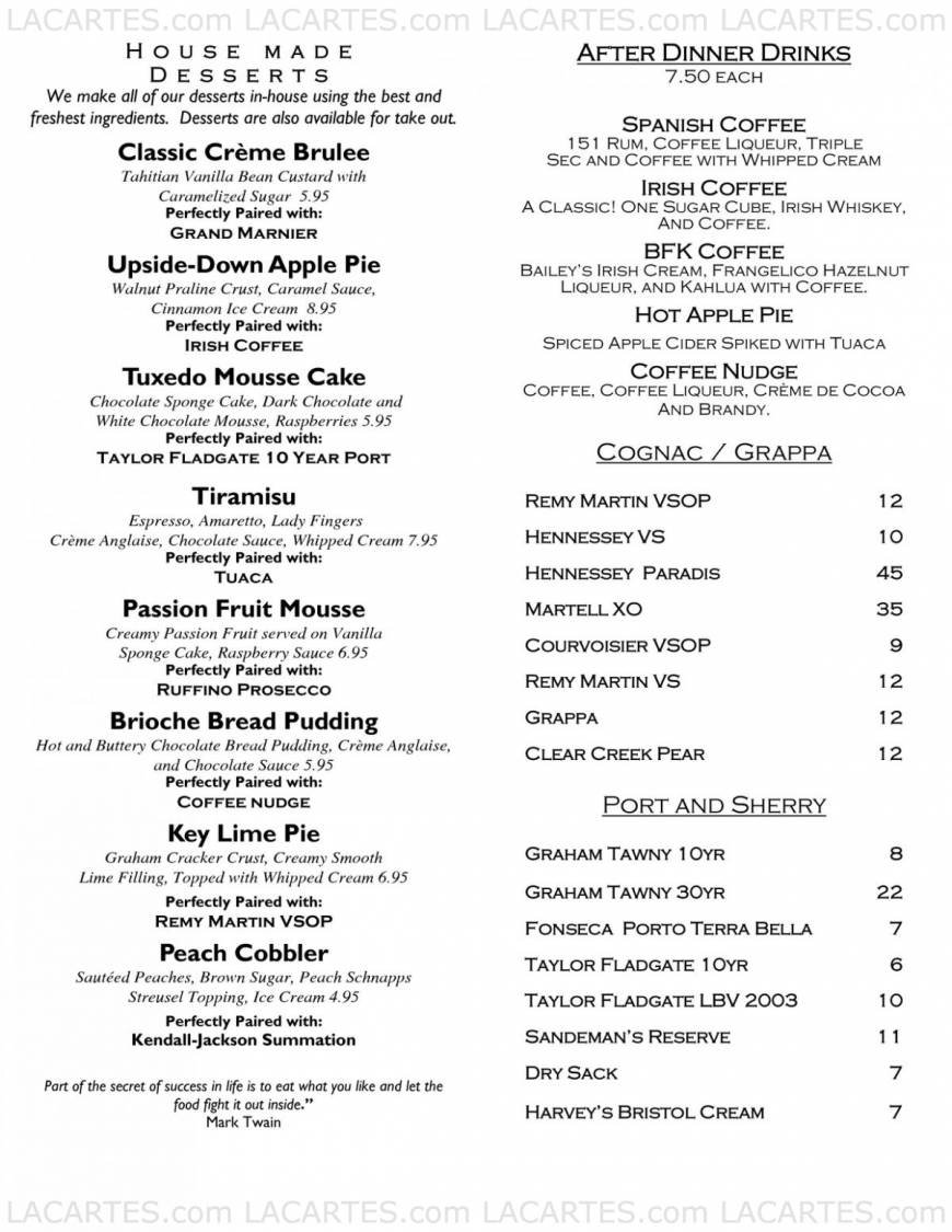  Pricelists of McCormick & Schmick's Seafood Restaurant  Phoenix 2575 E. Camelback Rd - Photo 1 of 4