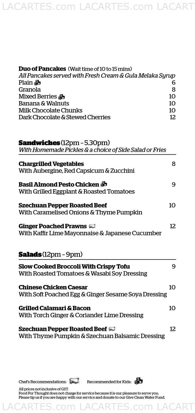  Pricelists of Food For Thought @ Queen Street 8 Queen Street - Photo 2 of 8