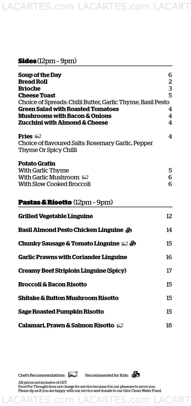  Pricelists of Food For Thought @ Queen Street 8 Queen Street - Photo 3 of 8