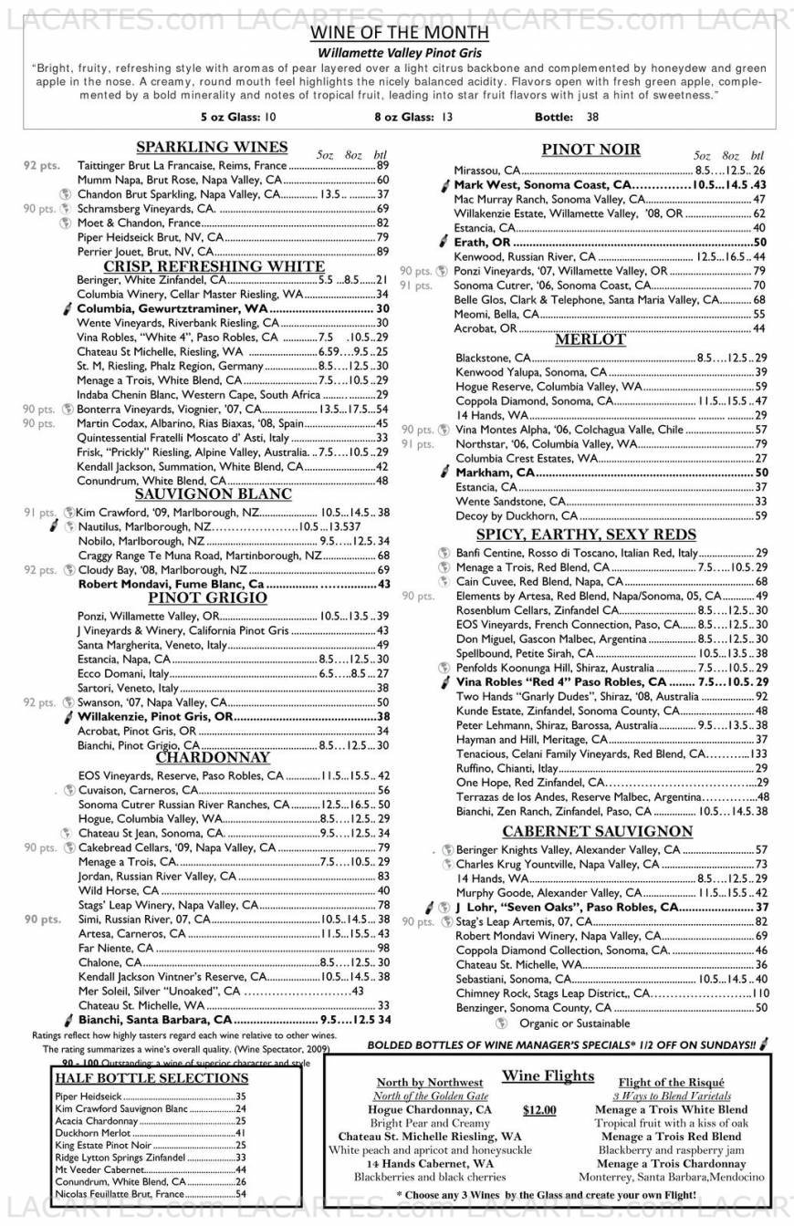  Pricelists of McCormick & Schmick's Seafood Restaurant Scottsdale 8777 North Scottsdale Road - Photo 2 of 9