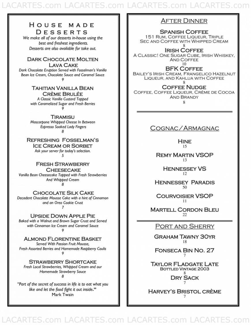  Pricelists of McCormick & Schmick's Seafood Restaurant Burbank 3500 W. Olive Ave. (Olive Ave. and Riverside Dr.) - Photo 3 of 9