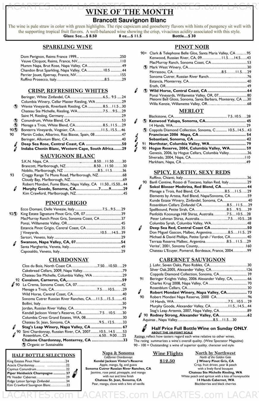  Pricelists of McCormick & Schmick's Seafood Restaurant Burbank 3500 W. Olive Ave. (Olive Ave. and Riverside Dr.) - Photo 5 of 9