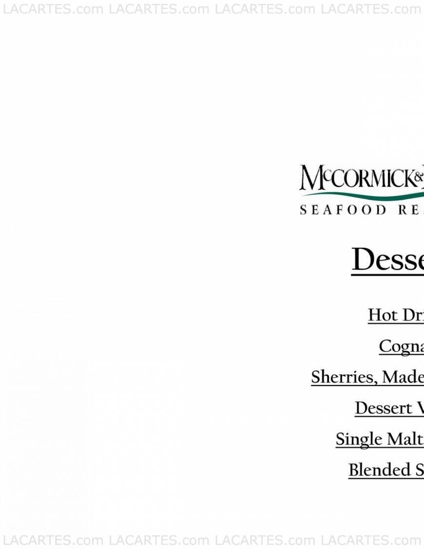 Pricelists of McCormick & Kuleto's Seafood Restaurant 900 North Point St. (Corner of Beach and Larkin) - Photo 18 of 22