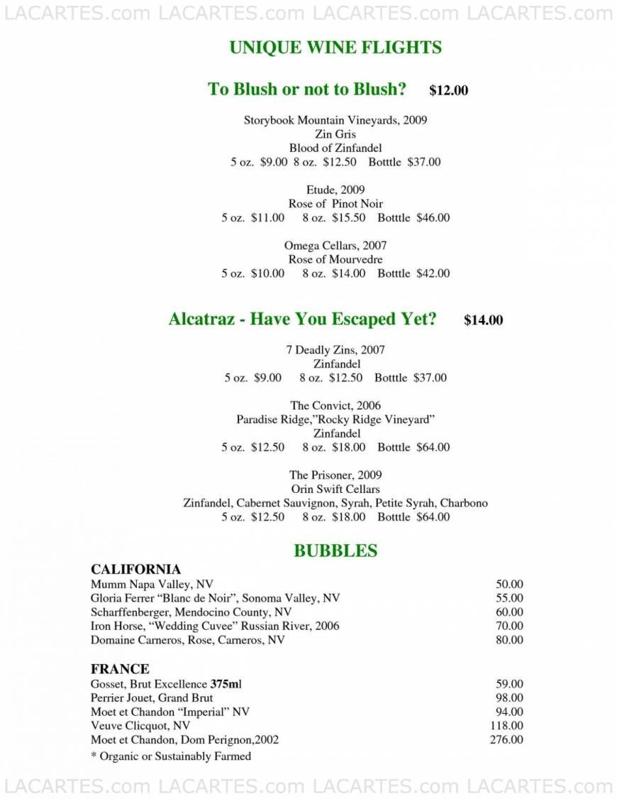  Pricelists of McCormick & Kuleto's Seafood Restaurant 900 North Point St. (Corner of Beach and Larkin) - Photo 9 of 22