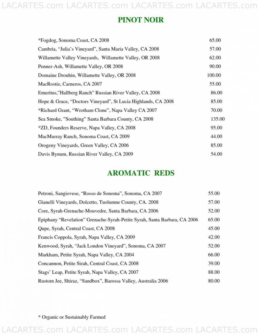  Pricelists of McCormick & Kuleto's Seafood Restaurant 900 North Point St. (Corner of Beach and Larkin) - Photo 6 of 22