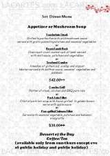 Menus & Prices, Fosters, Holland Village