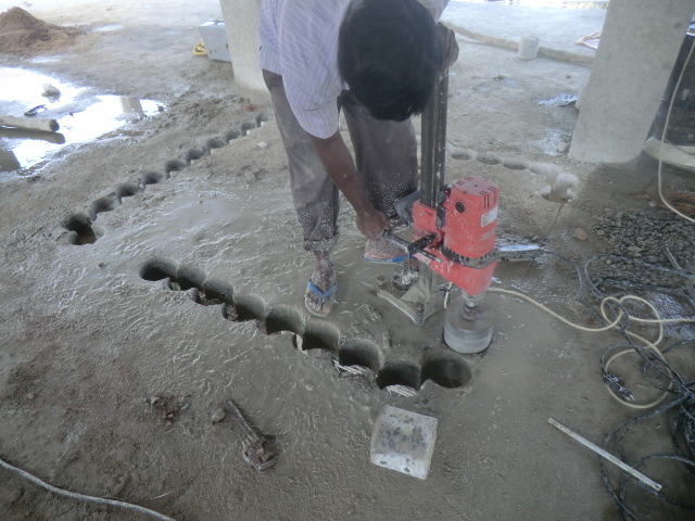 Rcc concrete slab/ceiling cutting & removing work using concrete core drilling machine without breaking & vibration like lift opening,staircase opening:Tritherm Profile Photos of TRITHERM Concrete Core Cutting Contractors in Chennai India 13,anjaneyar koil street,west saidapet, chennai - Photo 48 of 57