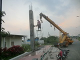 Rcc concrete column cutting using core cutting machine then removing by hydra crane:Tritherm TRITHERM Concrete Core Cutting Contractors in Chennai India 13,anjaneyar koil street,west saidapet, chennai 