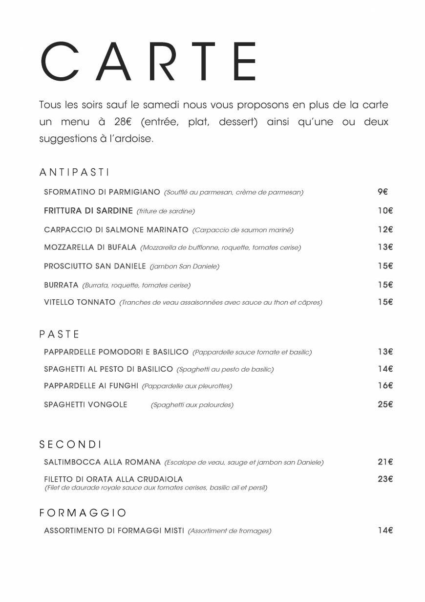  Pricelists of Restaurant L'Enoteca 25 rue Charles V - Photo 1 of 1
