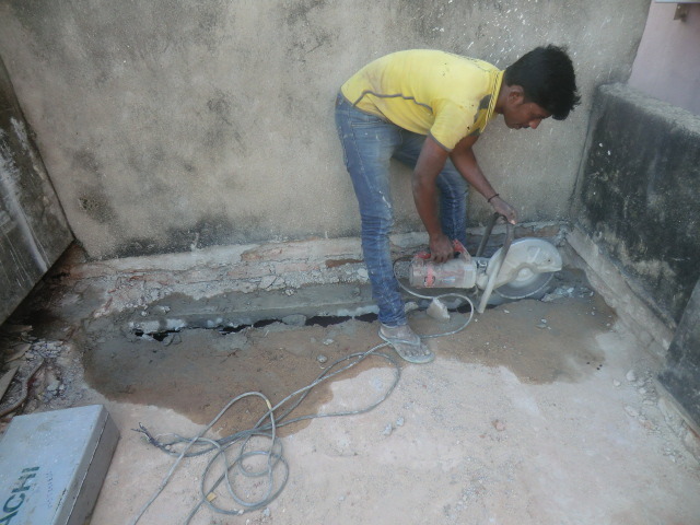 Rcc concrete roof slab or ceiling cutting work using single phase hitachi make CM12Y diamond circular blade saw cutting machine Profile Photos of TRITHERM Rcc Concrete Cutting Contractors agencies in Chennai india 13,Anjaneyar koil street,West  saidapet,chennai - Photo 14 of 69