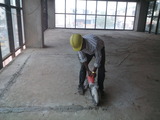 Rcc Concrete roof slab/ceiling cutting work using single phase hitachi make CM12Y diamond circular blade saw cutting machine                                 TRITHERM Rcc Concrete Cutting Contractors agencies in Chennai india 13,Anjaneyar koil street,West  saidapet,chennai 
