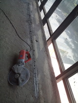  Rcc concrete roof slab or ceiling cutting work using single phase hitachi make CM12Y diamond circular blade saw cutting machine                               TRITHERM Rcc Concrete Cutting Contractors agencies in Chennai india 13,Anjaneyar koil street,West  saidapet,chennai 