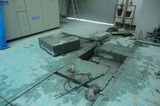 Concrete roof slab or ceiling/Floor diamond saw cutting work-using Three phase 1 meter dia circular blade saw cutting machine & without breaker & vibration.cut pieces removal with machine. TRITHERM Rcc Concrete Cutting Contractors agencies in Chennai india 13,Anjaneyar koil street,West  saidapet,chennai 