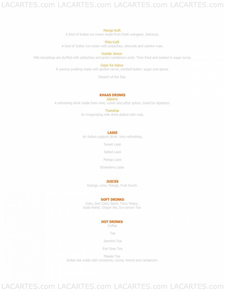  Pricelists of Kinara Contemporary Indian Cuisine @ The East 164 Upper East Coast Road - Photo 5 of 6