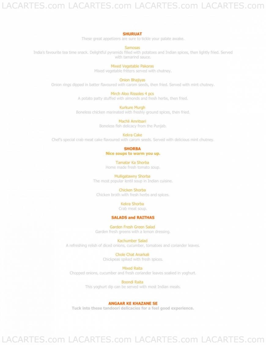  Pricelists of Kinara  - Indian Times 902 East Coast Parkway - Photo 1 of 5