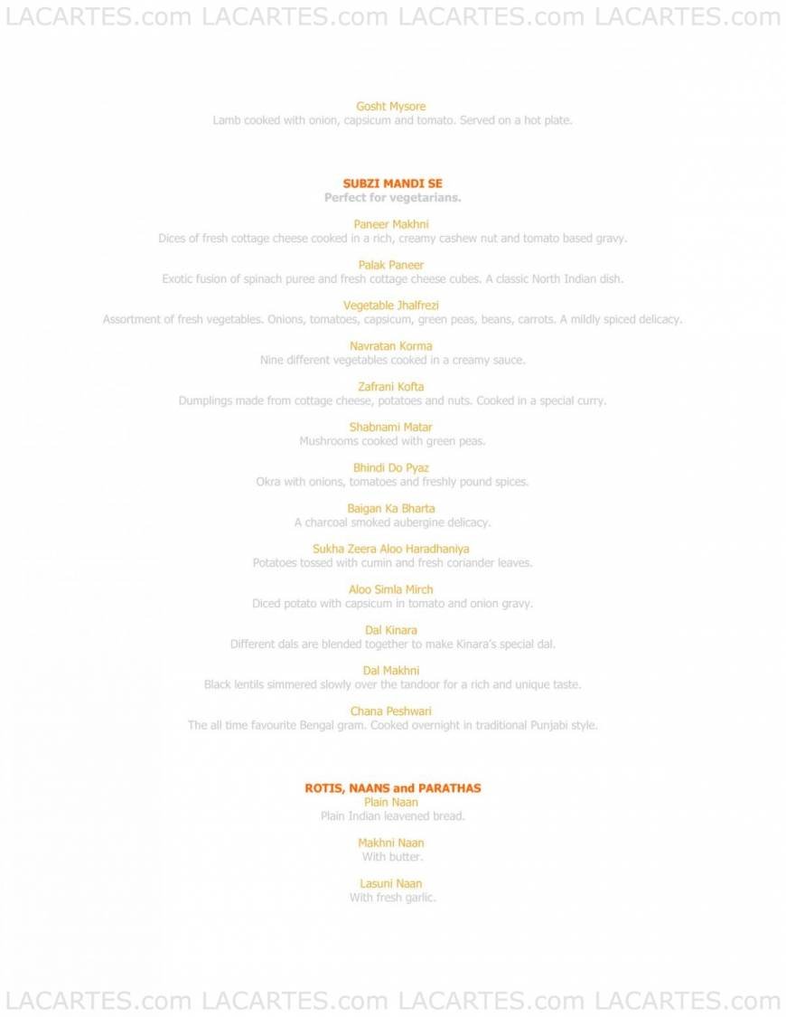  Pricelists of Kinara  - Indian Times 902 East Coast Parkway - Photo 3 of 5