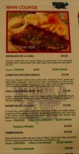 Menus & Prices, Kinara  - Tequila Blue, Singapore