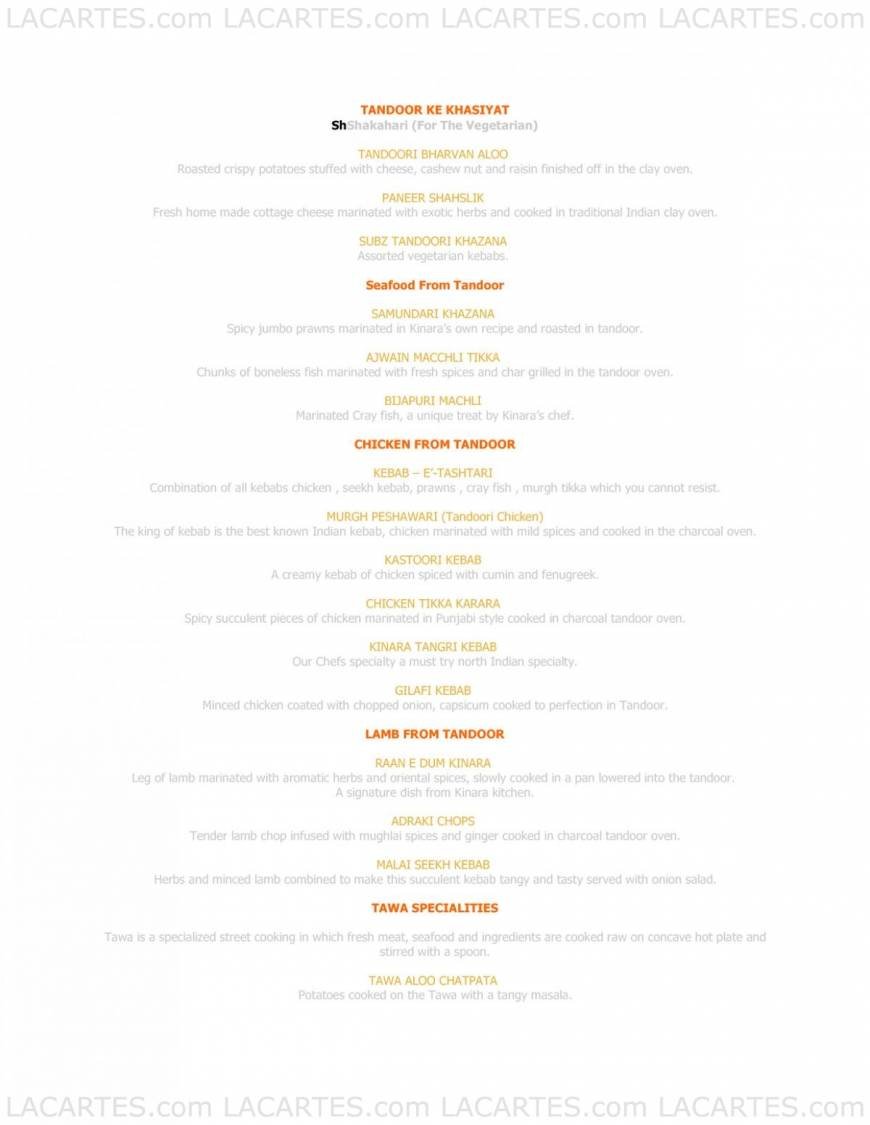  Pricelists of Kinara Contemporary Indian Cuisine @ Boat Quay 57 Boat Quay  - Photo 1 of 6