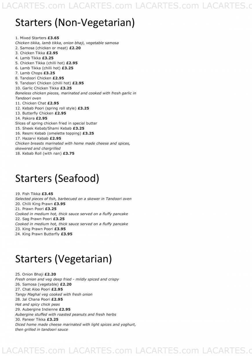  Pricelists of Bombay 2 Bromley Indian Restaurant 78 College Road - Photo 3 of 8