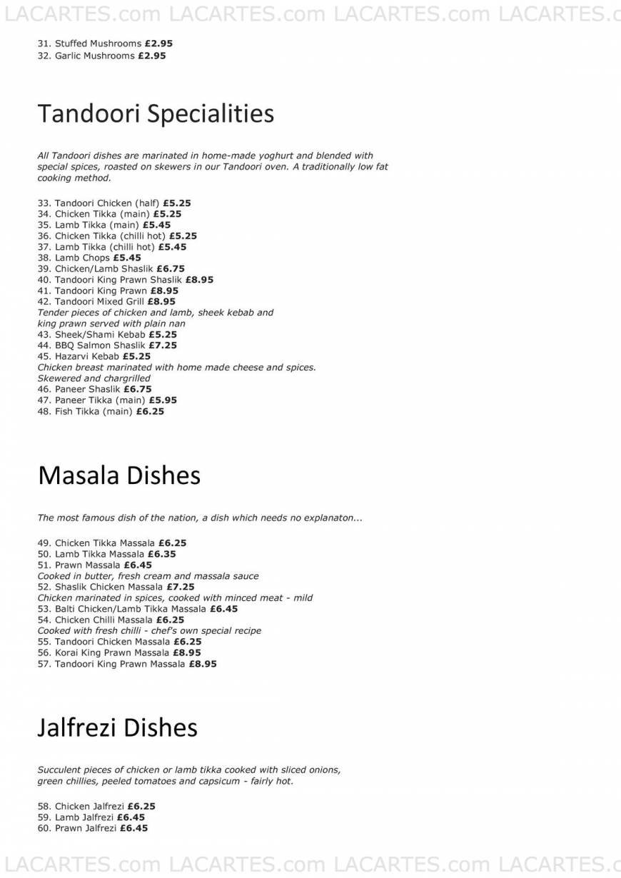  Pricelists of Bombay 2 Bromley Indian Restaurant 78 College Road - Photo 4 of 8