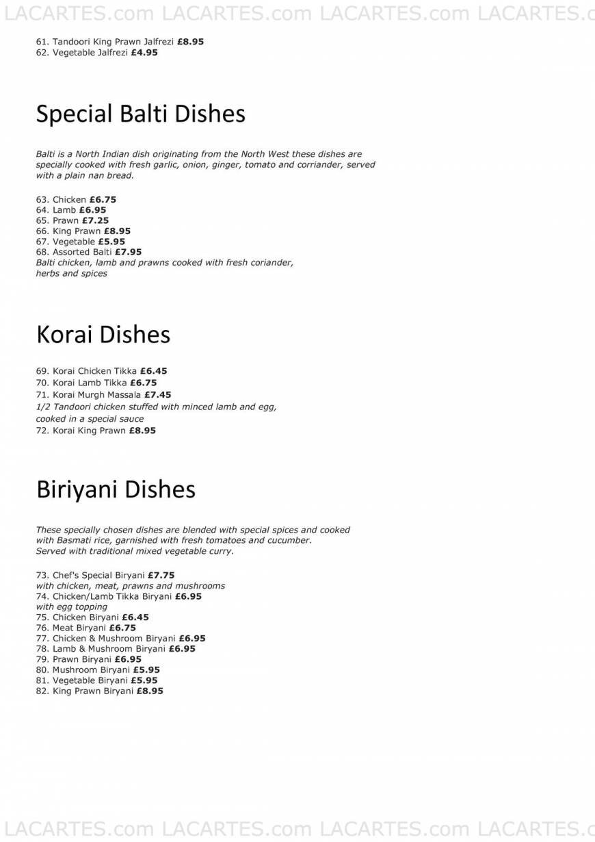  Pricelists of Bombay 2 Bromley Indian Restaurant 78 College Road - Photo 5 of 8