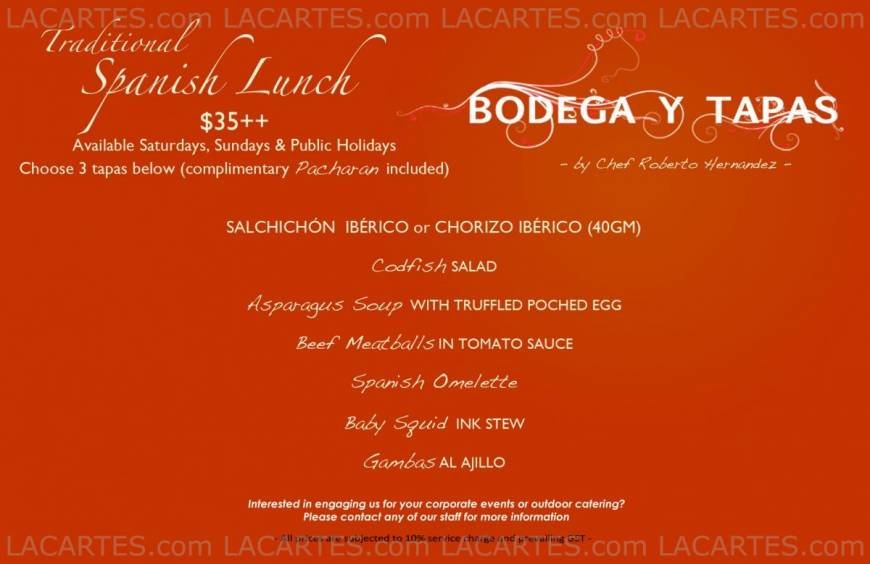  Pricelists of Bodega Y Tapas 442 Orchard Road - Photo 2 of 7