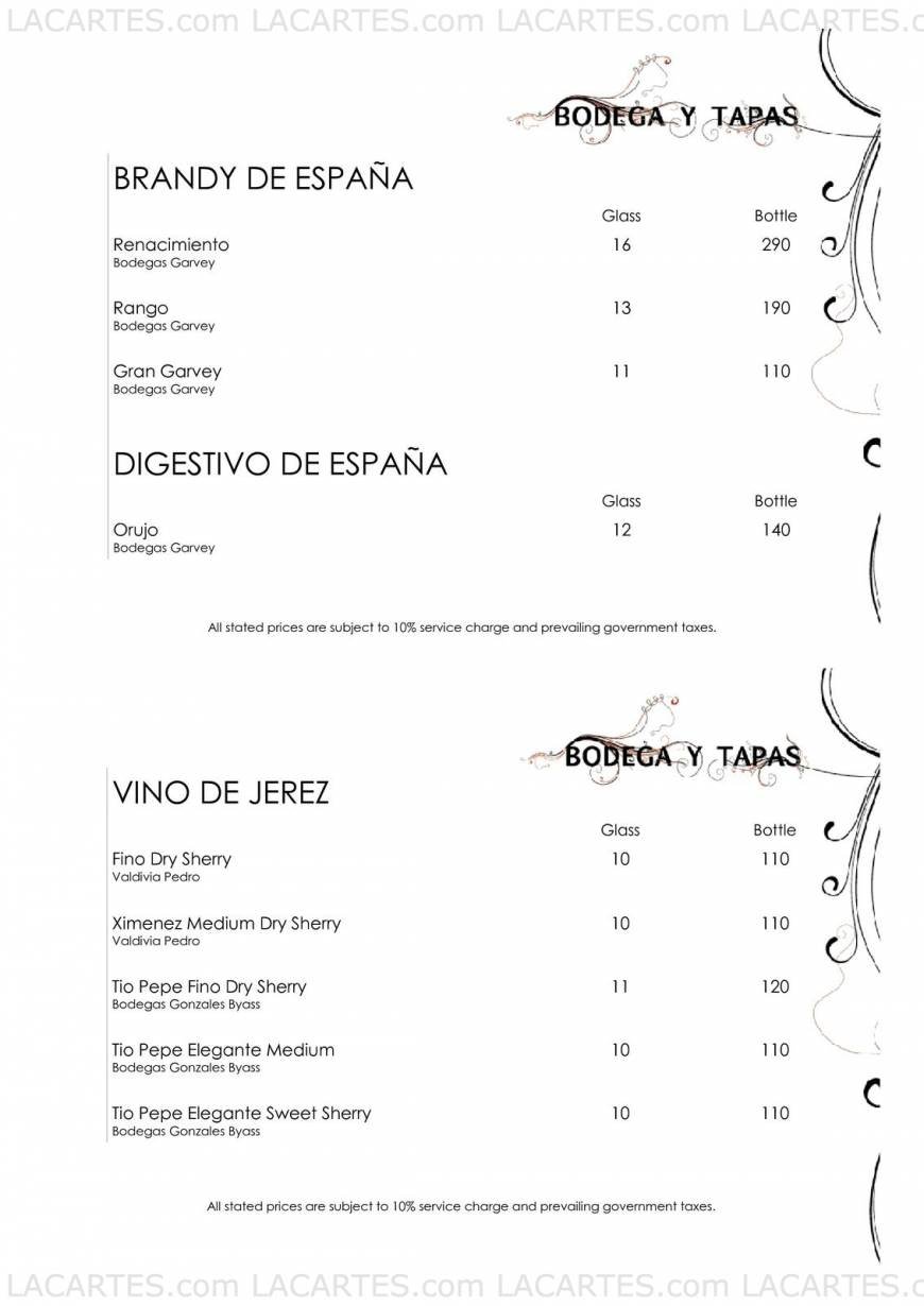  Pricelists of Bodega Y Tapas 442 Orchard Road - Photo 6 of 7