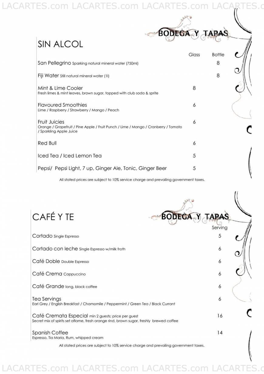  Pricelists of Bodega Y Tapas 442 Orchard Road - Photo 7 of 7