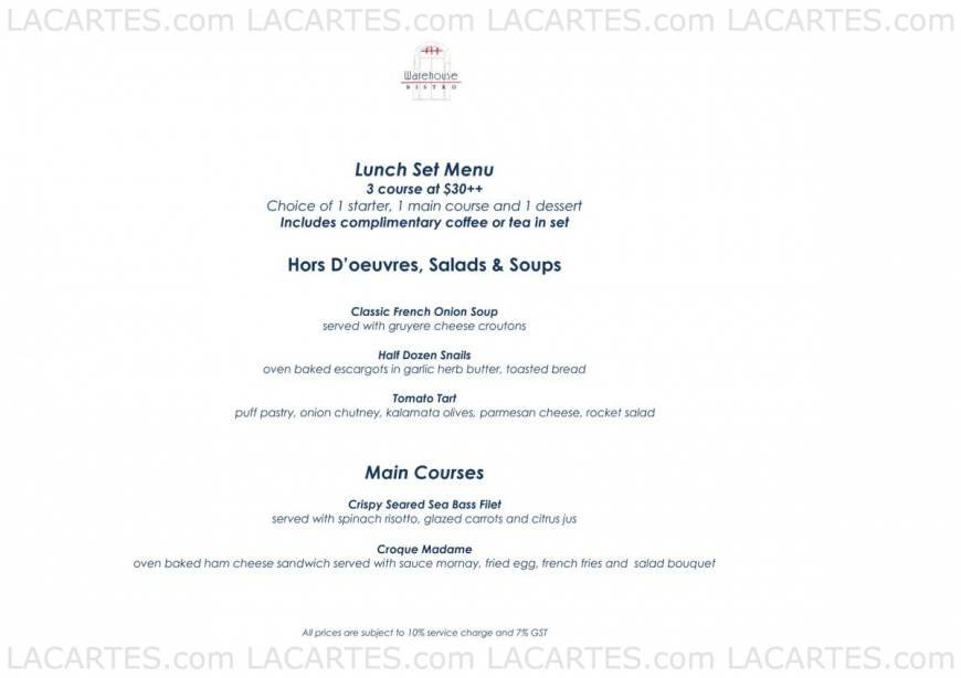  Pricelists of Warehouse Bistro 3E River Valley Road - Photo 1 of 3