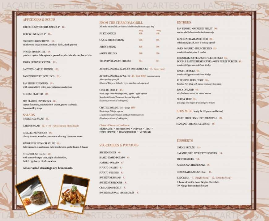  Pricelists of The Steakhouse 3B River Valley Road - Photo 1 of 1