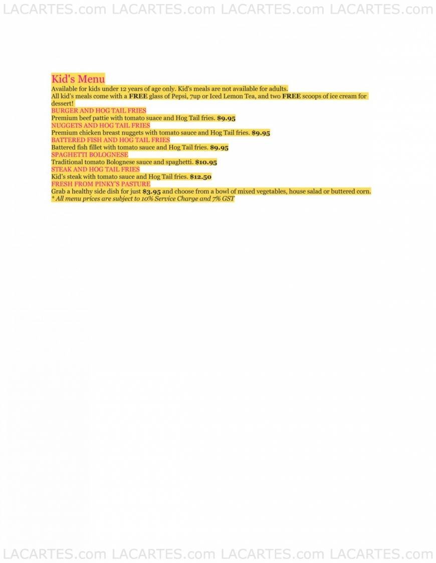  Pricelists of Hog's Breath Cafe Chijmes, 30 Victoria Street - Photo 4 of 13