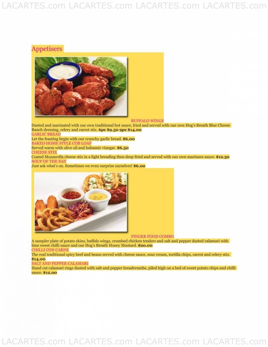 Pricelists of Hog's Breath Cafe Chijmes, 30 Victoria Street - Photo 7 of 13