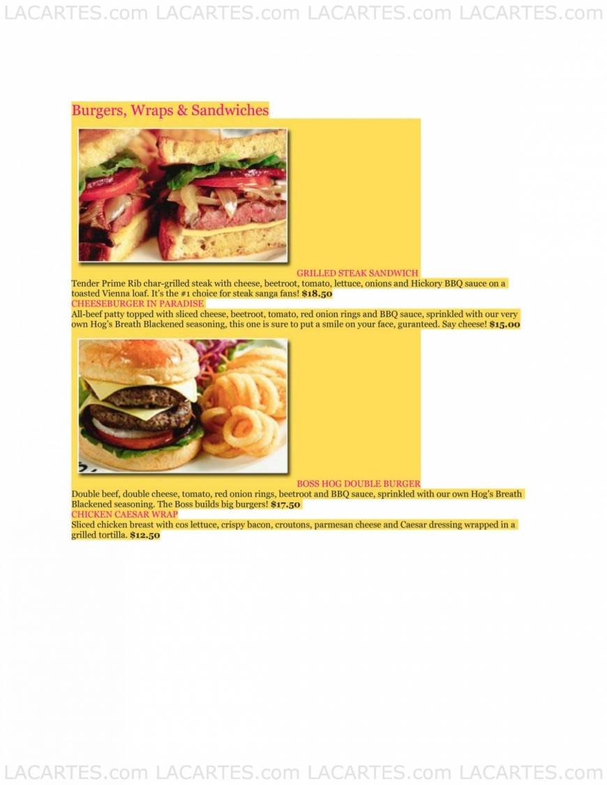  Pricelists of Hog's Breath Cafe Chijmes, 30 Victoria Street - Photo 9 of 13