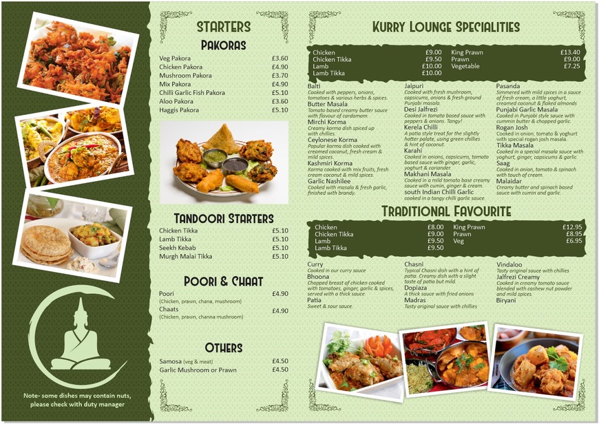  Pricelists of The Kurry Lounge - Indian Restaurant Hamilton 78 Brandon Street - Photo 1 of 2