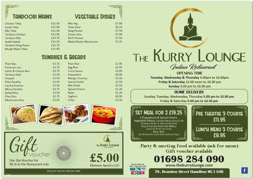  Pricelists of The Kurry Lounge - Indian Restaurant Hamilton 78 Brandon Street - Photo 2 of 2