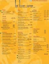 Menus & Prices, Le Barouque, Fountain Court Chijmes