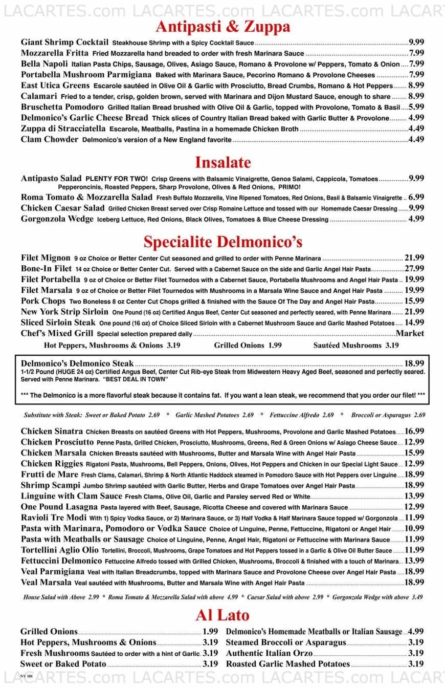  Pricelists of Delmonico's Italian Steakhouse 2950 Erie Blvd East - Photo 6 of 7