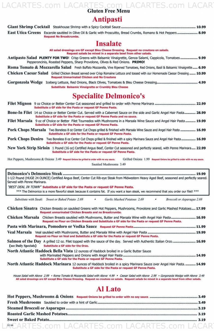  Pricelists of Delmonico's Italian Steakhouse 2950 Erie Blvd East - Photo 7 of 7