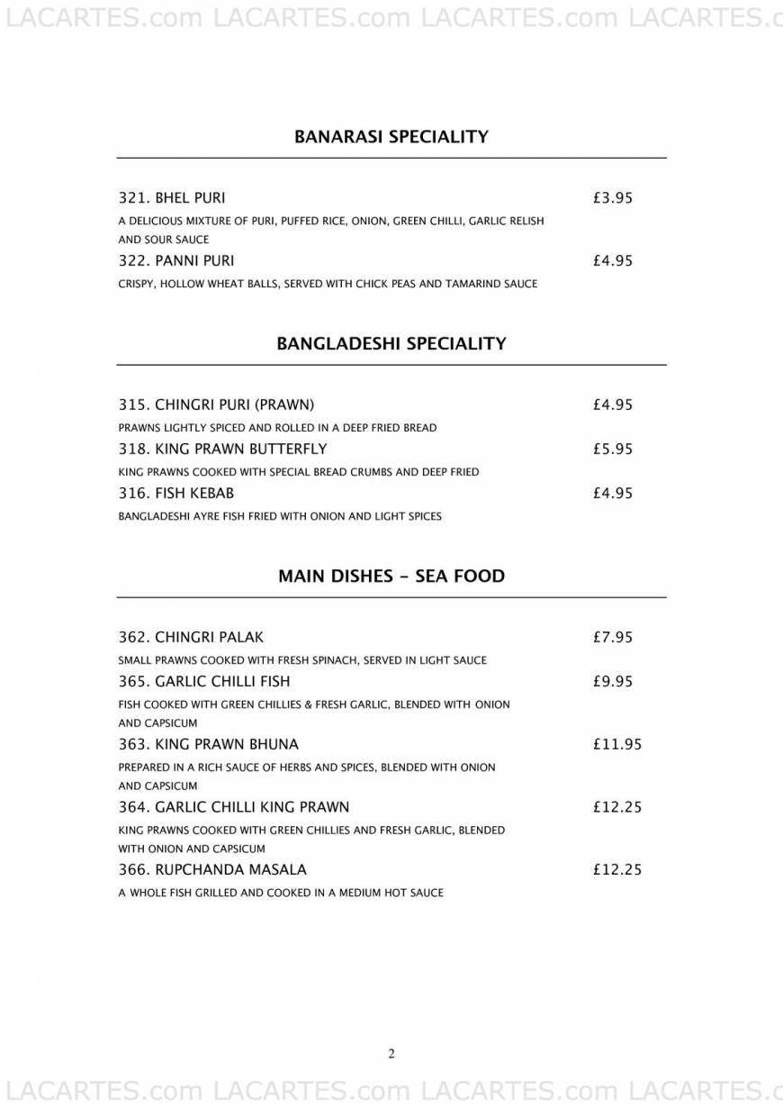  Pricelists of Cafe Naz Cambridge 45/ 47 Castle Street  - Photo 2 of 8
