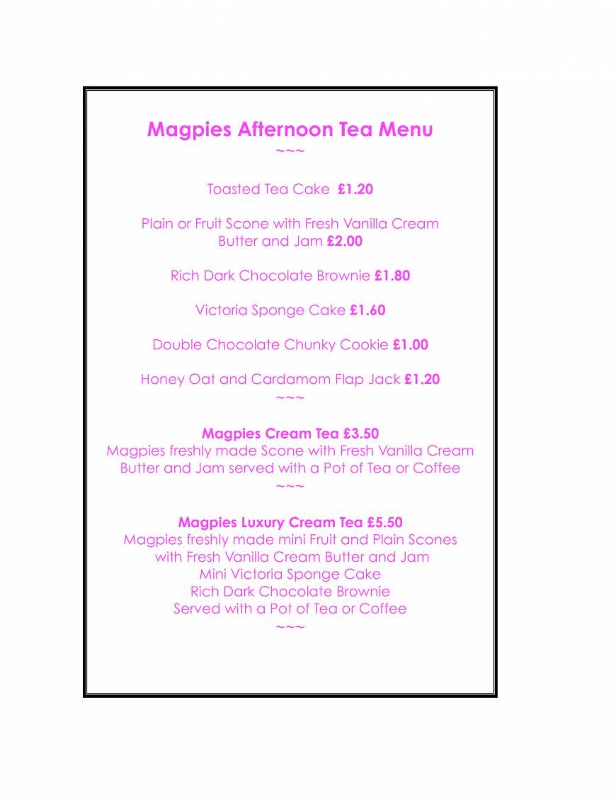  Pricelists of Magpies Restaurant with Rooms 71-73 East Street - Photo 1 of 6