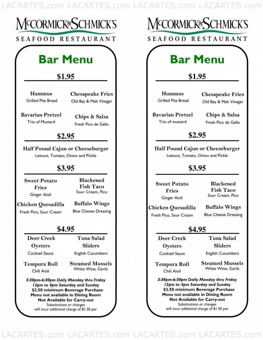  Pricelists of McCormick & Schmick's Seafood Restaurant - Chicago, IL (Wacker) One E. Wacker Dr. - Photo 17 of 18