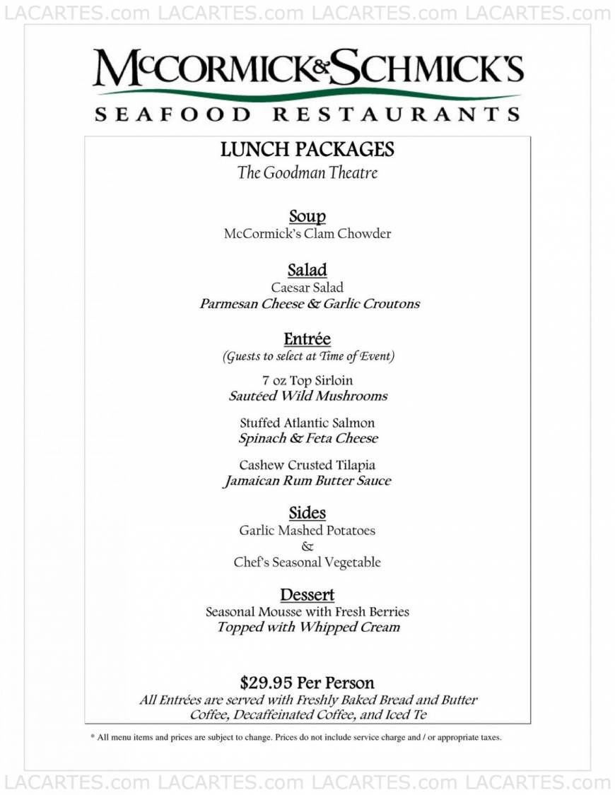  Pricelists of McCormick & Schmick's Seafood Restaurant - Chicago, IL (Wacker) One E. Wacker Dr. - Photo 11 of 18