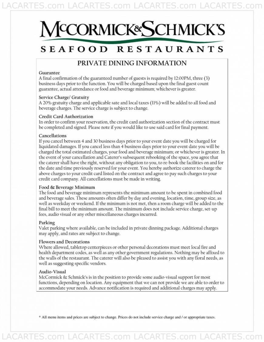  Pricelists of McCormick & Schmick's Seafood Restaurant - Chicago, IL (Wacker) One E. Wacker Dr. - Photo 9 of 18