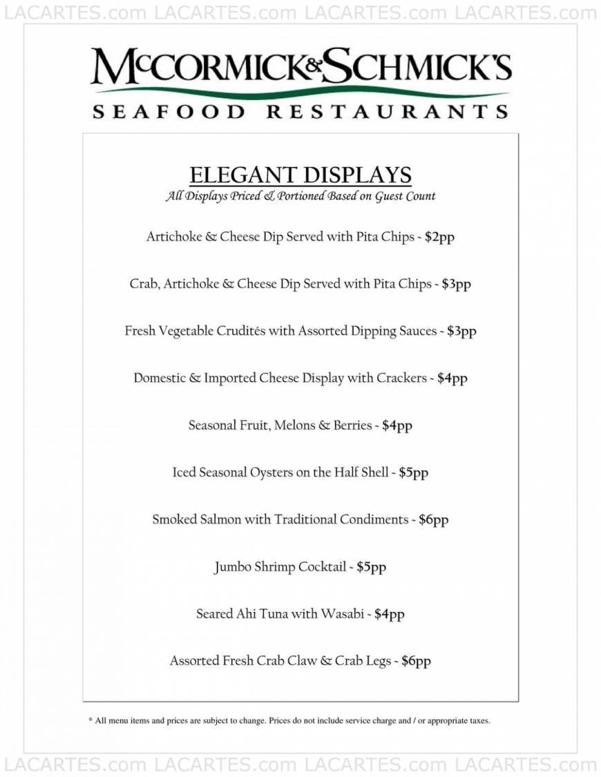  Pricelists of McCormick & Schmick's Seafood Restaurant - Chicago, IL (Wacker) One E. Wacker Dr. - Photo 8 of 18