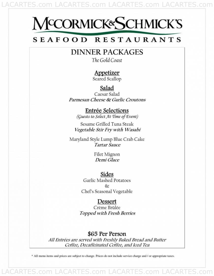  Pricelists of McCormick & Schmick's Seafood Restaurant - Chicago, IL (Wacker) One E. Wacker Dr. - Photo 5 of 18