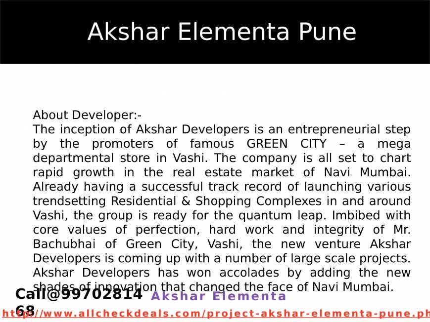  Pricelists of Akshar Elementa Pune Pune, Maharashtra - Photo 4 of 14