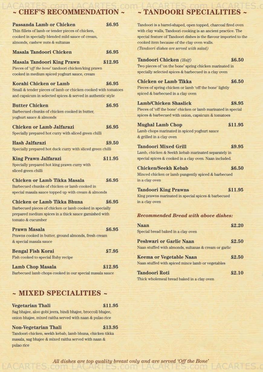  Pricelists of The Ruby Indian Cuisine 32 Chatterton Road - Photo 4 of 12